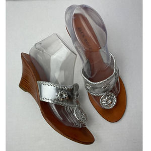 Jack rogers Silver wedge sandals 8 M